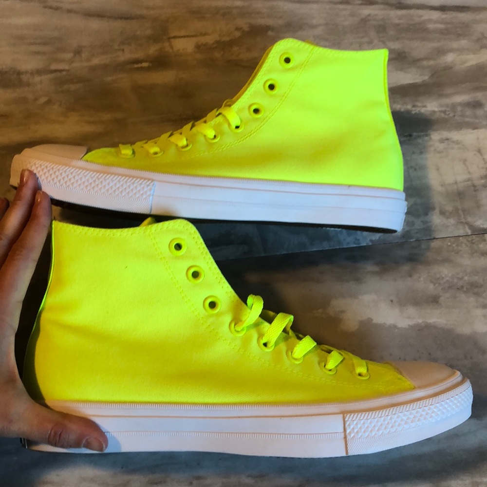 New! Converse  II HI Volt Neon Green men’s 10 - Picture 4 of 8